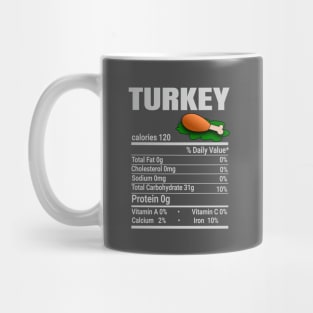 Turkey Nutrition Facts Family Matching Christmas Mug